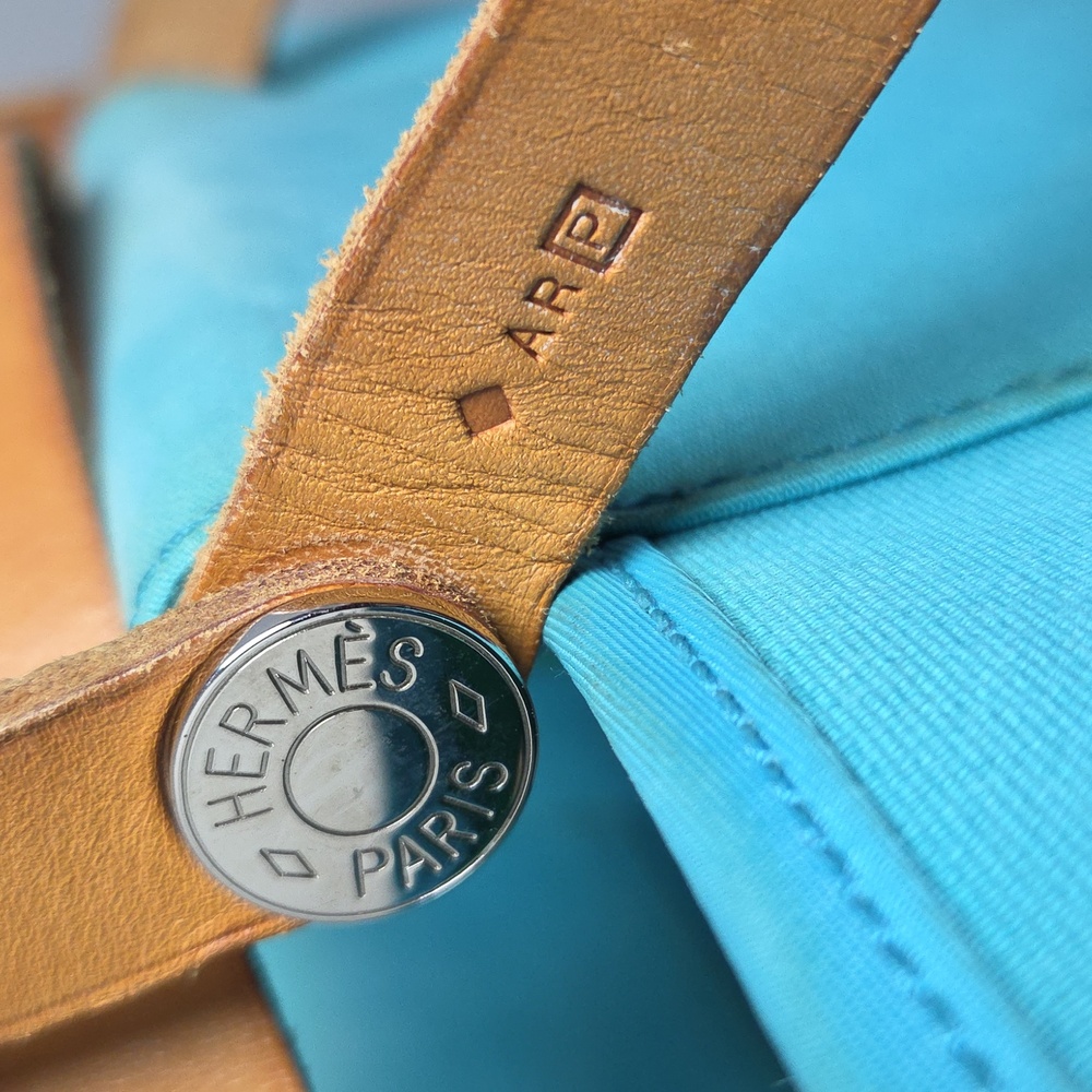 Hermès 2012 Cabas Élan PM Collectable Ltd Production two-tone Color blue/green - Picture 11 of 17